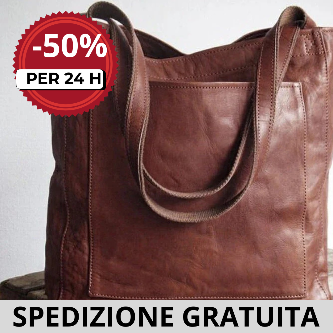 Borsa in pelle raffinata, capiente e versatile. -50 % + Spedizione gratuita